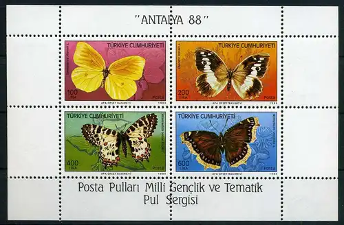 Türkei Block 26 postfrisch Schmetterlinge #FW900