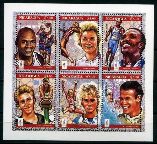 Nicaragua Kleinbogen 3634-3639 postfrisch Olympiade 1996 Atlanta #JG637