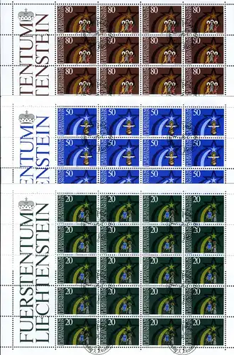 Liechtenstein Kleinbögen 831-833 Weihnachten Ersttagssonderstempel #JE989