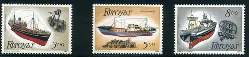 Schiffe Färöer MiNr 151-53 ** #IF521