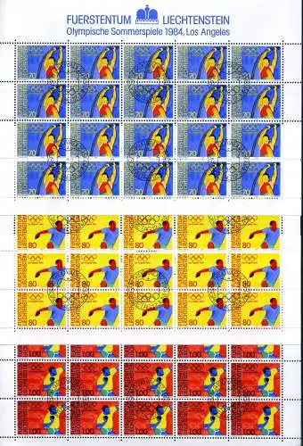 Liechtenstein KB 846-848 Olympiade 1984 Ersttagssonderstempel #JE993