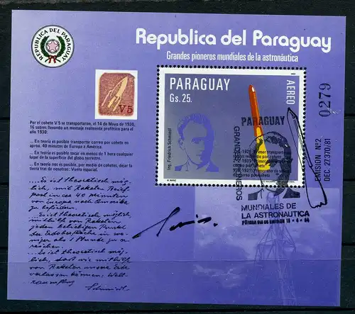 Paraguay Block 401 gestempelt Raumfahrt #GB353