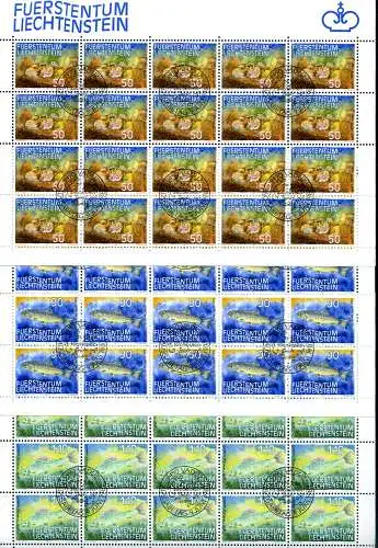 Liechtenstein Kleinbögen 922-924 Fische Ersttagssonderstempel #JG414