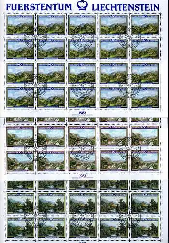 Liechtenstein Kleinbögen 806-808 Ersttagssonderstempel #JE982