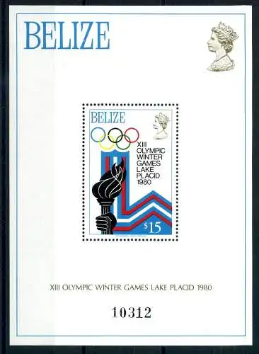 Olympiade Lake Placid 1980 Belize Block 13 postfrisch #JG542