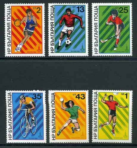 Bulgarien 2877-2882 postfrisch Olympiade Moskau 1980 #JG550