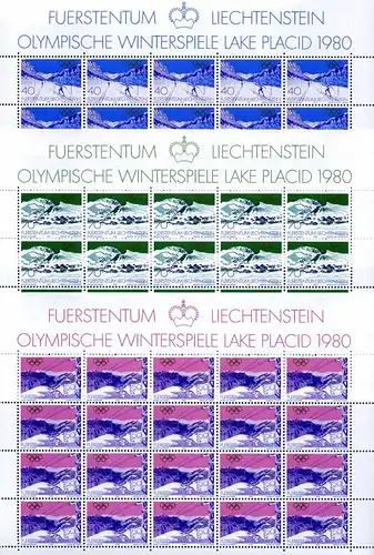 Liechtenstein Kleinbögen 735-737 postfrisch Olympiade 1980 #JD386
