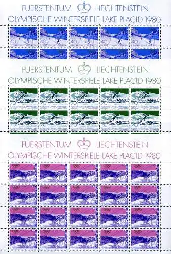 Liechtenstein Kleinbögen 735-737 postfrisch Olympiade 1980 #JD386