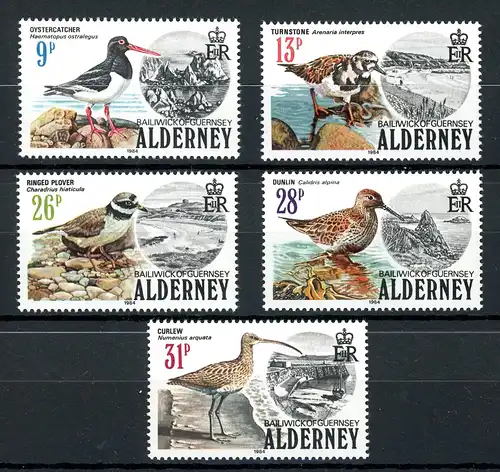 Alderney 13-17 postfrisch Vögel #JD314