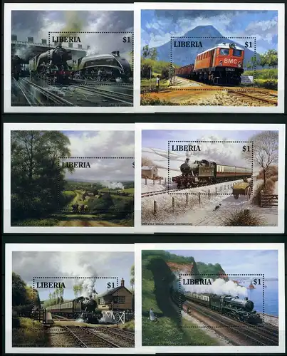 Liberia Block 133-138 postfrisch Eisenbahn Lokomotive #IU825