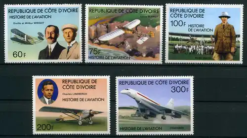 Elfenbeinküste 511-515 postfrisch Flugzeuge #GI159