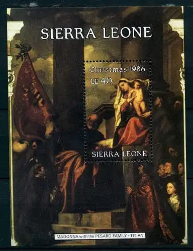 Sierra Leone Block 56 postfrisch Madonnen #IN551