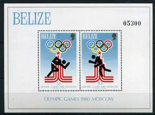 Belize Block 10 postfrisch Olympiade 1980 #JG569