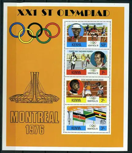 Kenia Block 2 postfrisch Olympiade 1976 #JG667