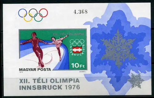 Ungarn Block 116 B postfrisch Olympiade 1976 Innsbruck #JJ432