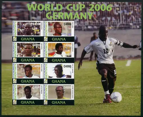 Ghana 3839-3846 postfrisch als Kleinbogen Fußball #GE721