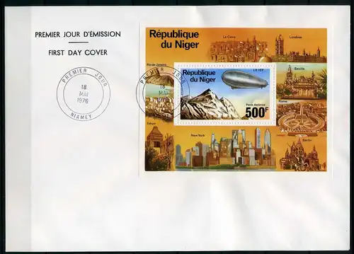 Niger Block 14 Zeppelin Ersttagesbrief/FDC #GO657