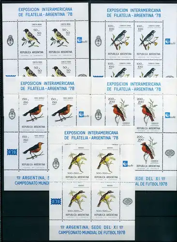 Argentinien Kleinbögen 1347-1351 postfrisch Vögel #JD355