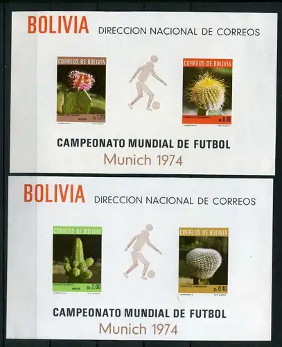Bolivien Block 36-37 postfrisch Fußball WM 1974 #GE531