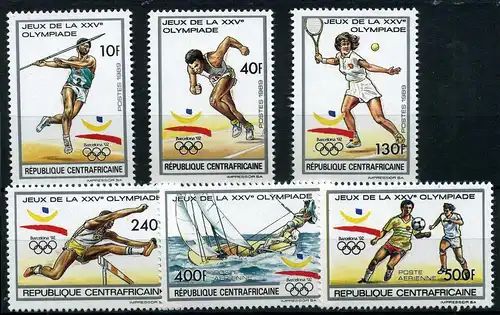 Zentralafrika 1429-1434 postfrisch Olympiade Barcelona 1992 #JG600