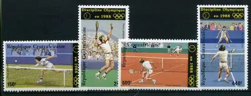 Zentralafrika 1265-1268 postfrisch Olympiade 1988, Tennis #JG598