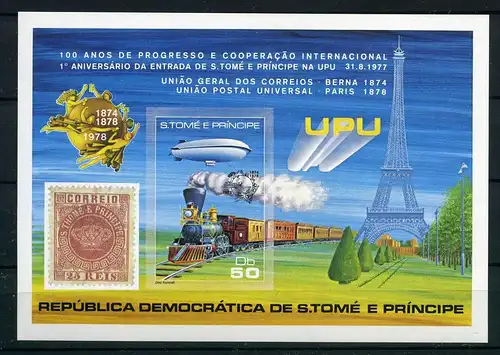 Sao Tome e Principe Block 17 B postfrisch Zeppelin #GO589