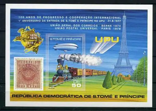 Sao Tome e Principe Block 17 B postfrisch Zeppelin #GO589