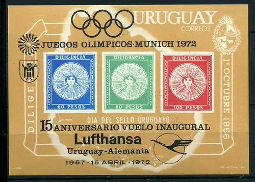 Uruguay Block 15 postfrisch Olympiade 1972 #JG619