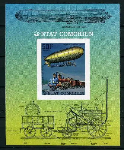Komoren Block 86 B postfrisch Zeppelin #GO573