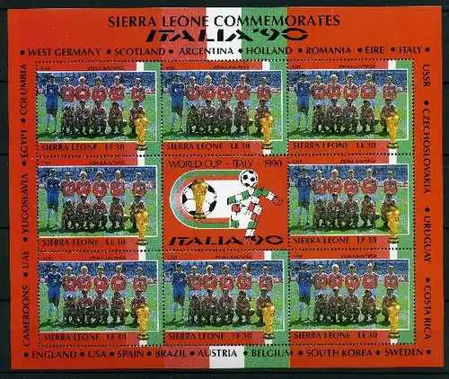 Sierra Leone Kleinbogen 1443 postfrisch Fußball #GI502