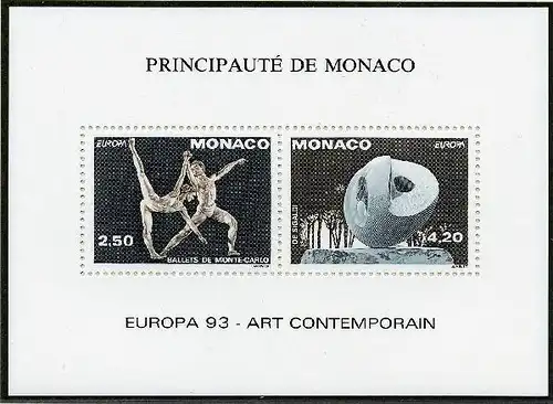 Monaco 2120-2121 postfrisch Ministerblock/ Sonderdruck #JM263