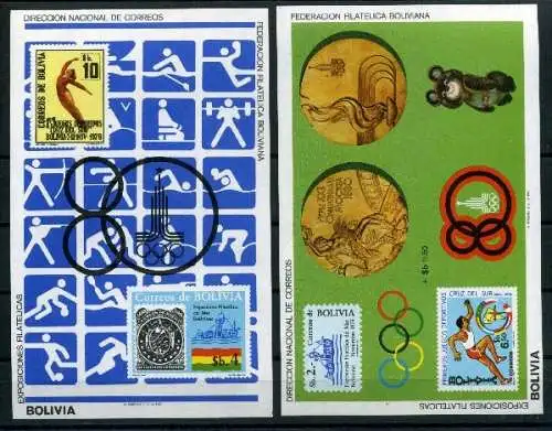 Bolivien Block 100-01 postfrisch Olympiade 1980 #JG696