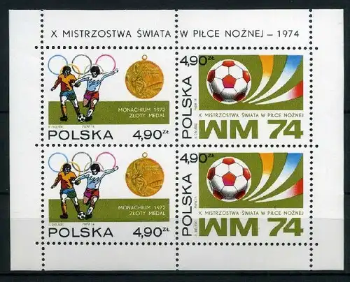 Polen Block 59 postfrisch Fußball #GE446