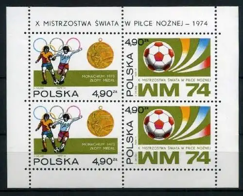 Polen Block 59 postfrisch Fußball #GE446