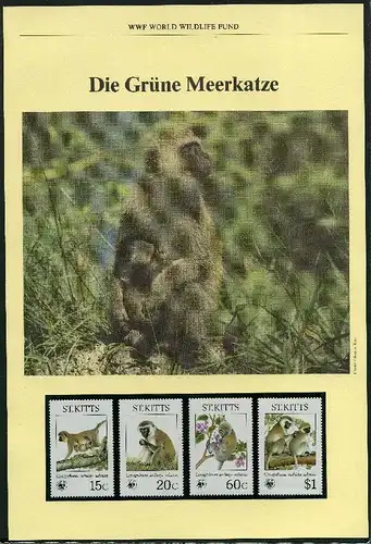 St. Kitts 1986 WWF Grüne Meerkatze #GI291