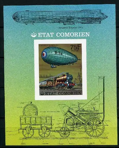 Komoren Block 87 B postfrisch Zeppelin #GO574