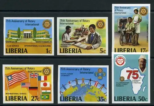 Liberia 1161-1166 B postfrisch Rotary #HD227