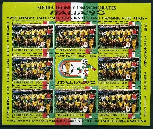 Sierra Leone Kleinbogen 1431 postfrisch Fußball #GI504