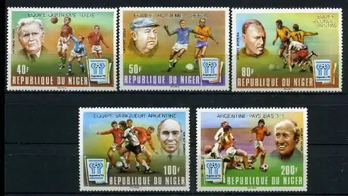 Niger 639-43 postfrisch Fußball #GE482