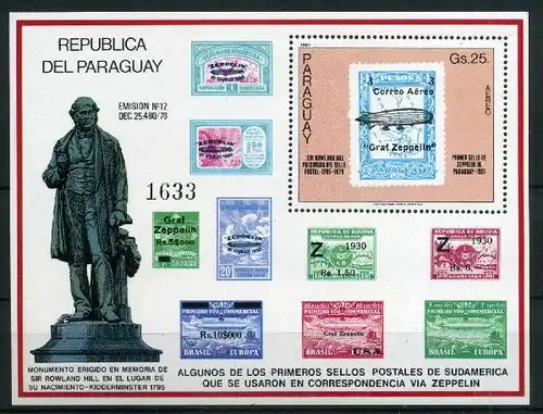 Paraguay Block 350 postfrisch Marke auf Marke #K1558