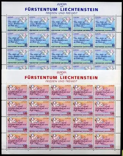 Liechtenstein Kleinbogen 1103-1104 postfrisch Cept #JE956