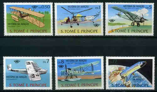 Sao Tome e Principe 592-597 postfrisch Flugzeug #GI171