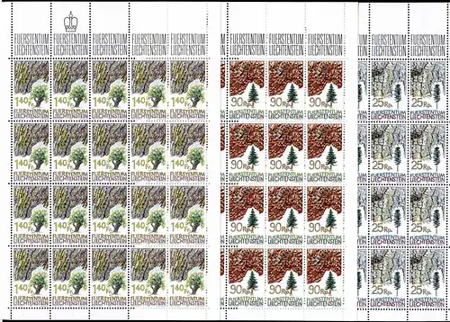Liechtenstein Kleinbögen 913-915 postfrisch Bäume #JE906
