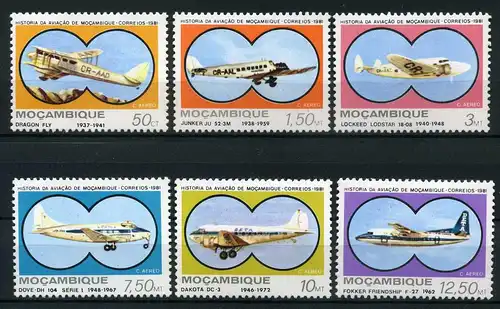Mosambik 810-815 postfrisch Flugzeug #GI167