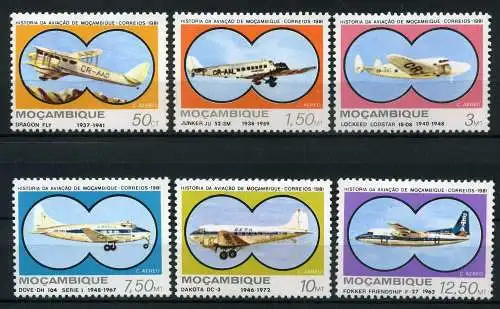 Mosambik 810-815 postfrisch Flugzeug #GI167