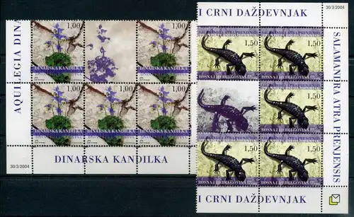 Bosnien und Herzegowina 127-128 postfrisch Blumen 5er Bogenteile #IF382