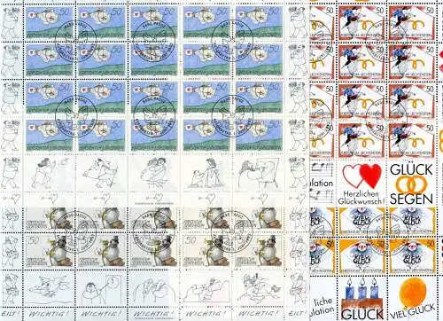 Liechtenstein Kleinbögen 1041-1044 Grußmarken Ersttagssonderstempel #JG448