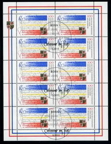 Bund Zehnerbogen 1782 Bonn Ersttagssonderstempel #IN349