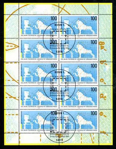 Bund Zehnerbogen 1783 Bonn Ersttagssonderstempel #IN347