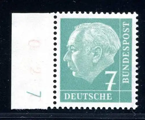 Bund Dauerserie/ DS Heuss I 181 y w DZ 7 postfrisch geprüft #JE814